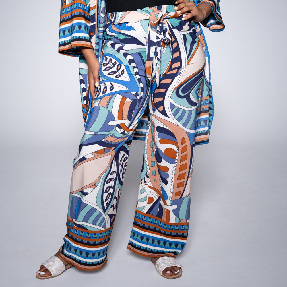 Border Print Pants