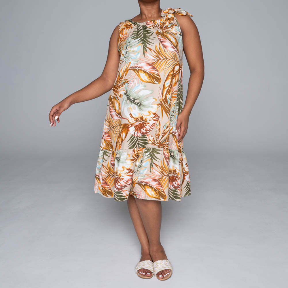 Printed Poly Cey Tiered Tunic