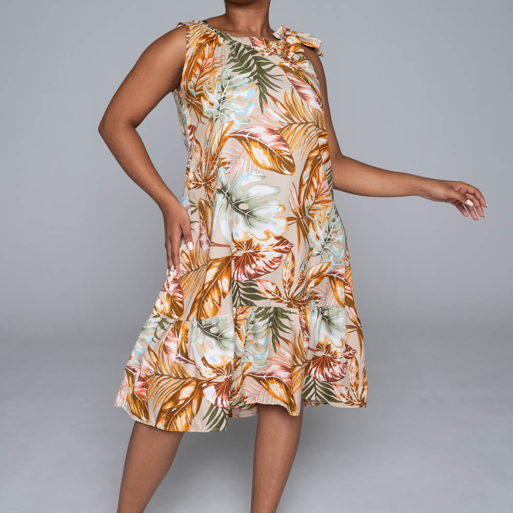 Printed Poly Cey Tiered Tunic