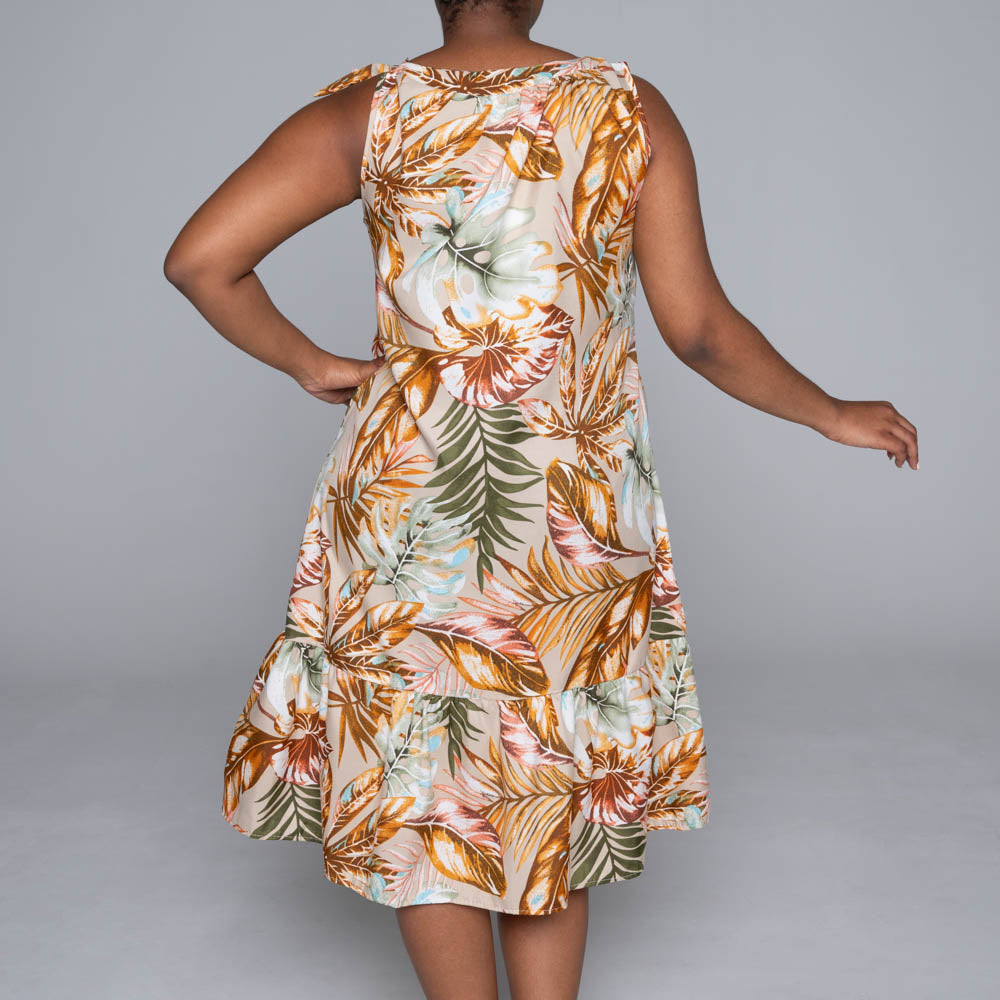 Printed Poly Cey Tiered Tunic