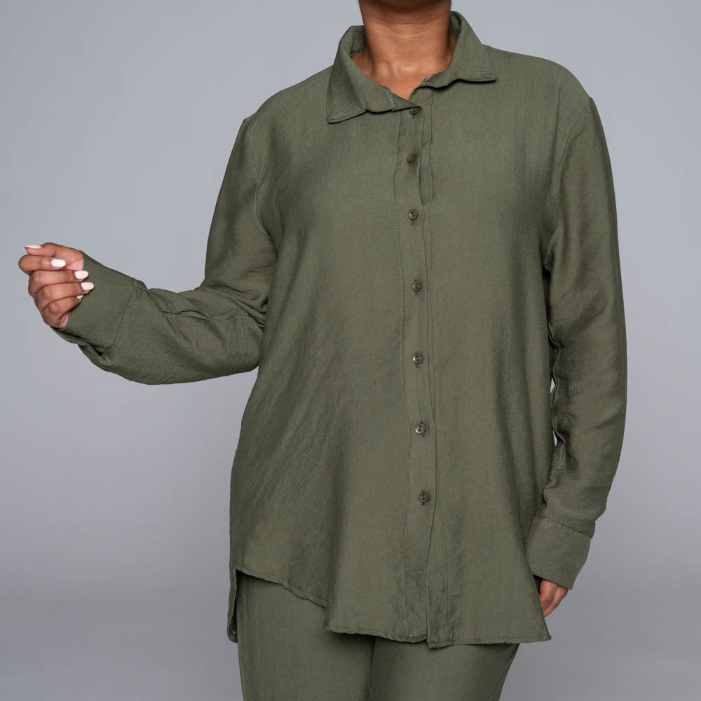 Nylon Rayon Crepe Shirt