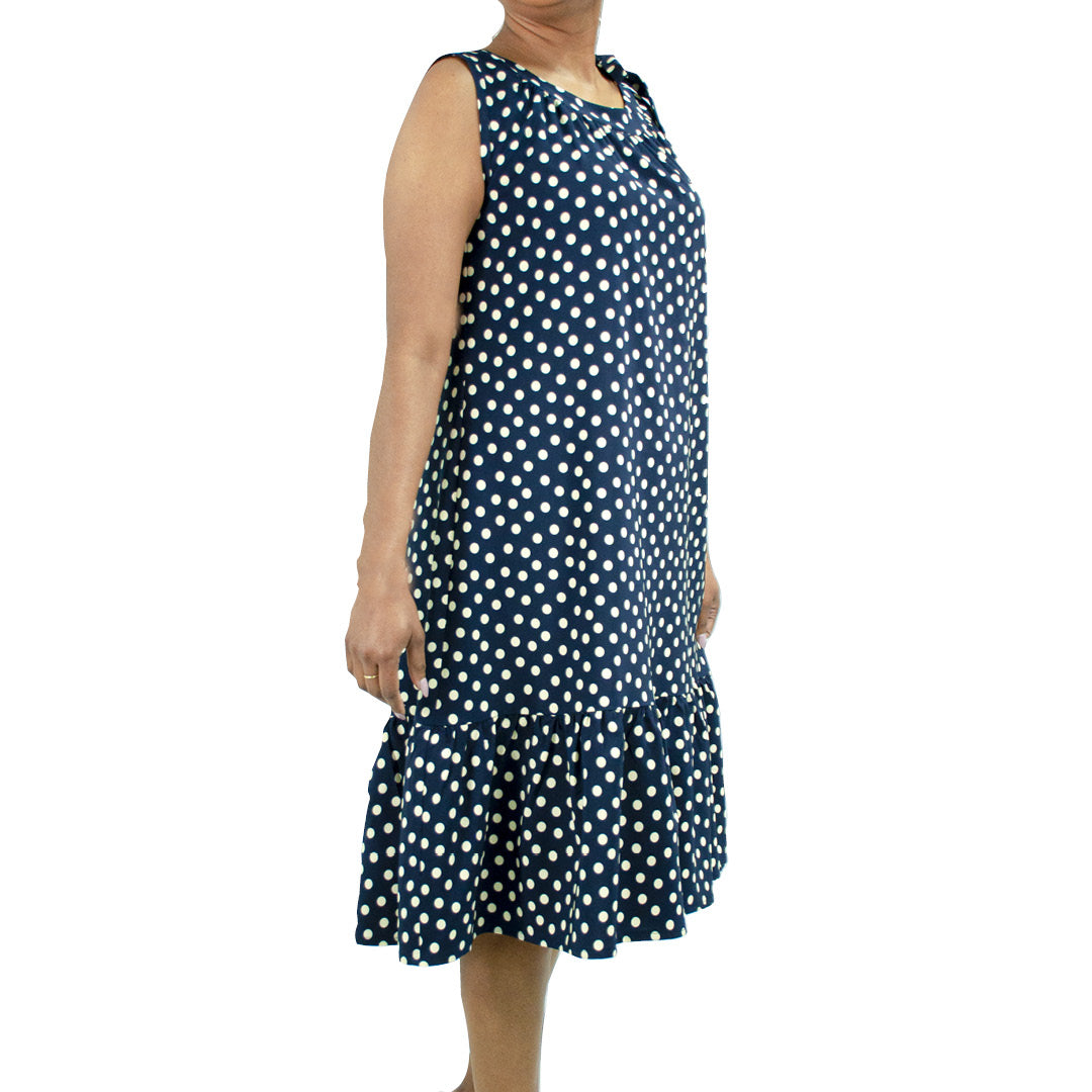 Navy/Stone Polka Dot Tunic