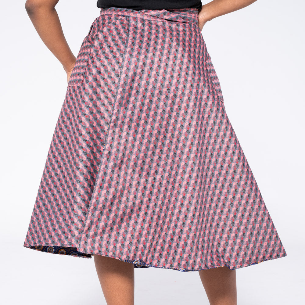 Pink/Purple Reversible Wrap Skirt