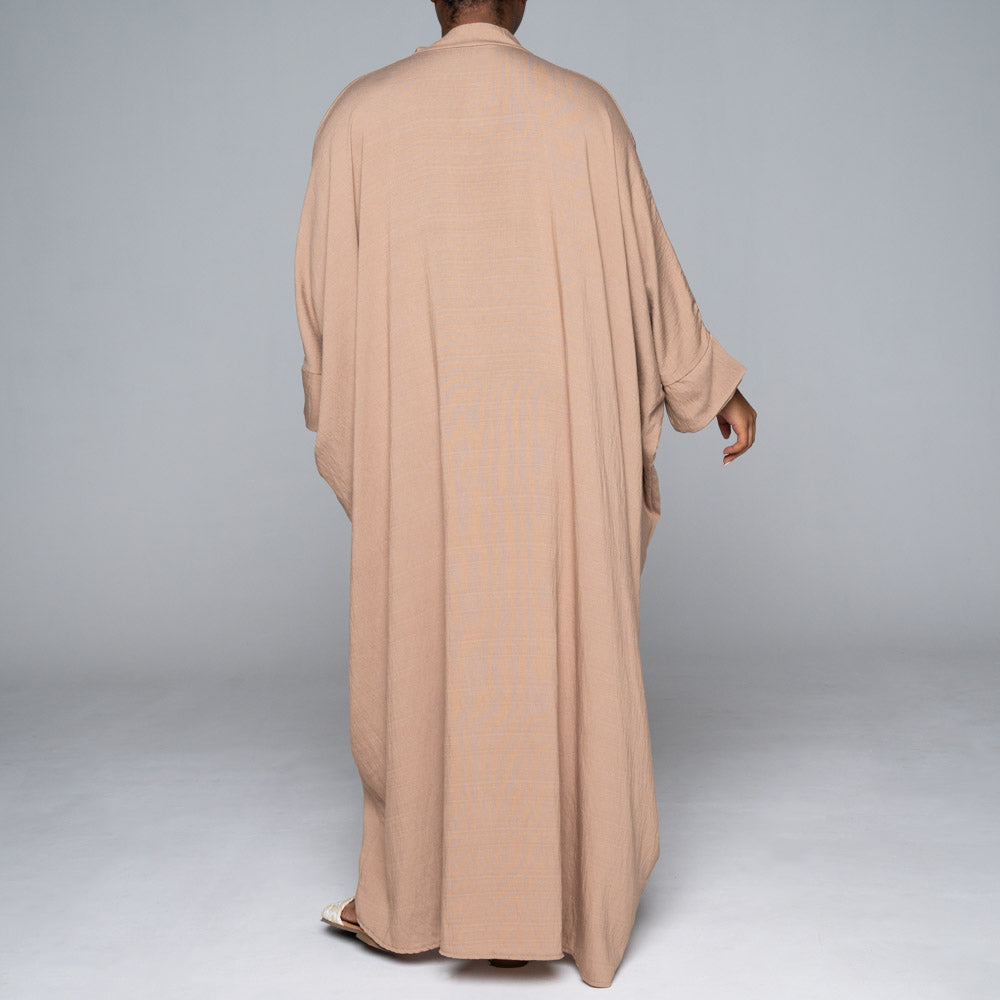 Stone Rayon Nylon Button Down Kaftan