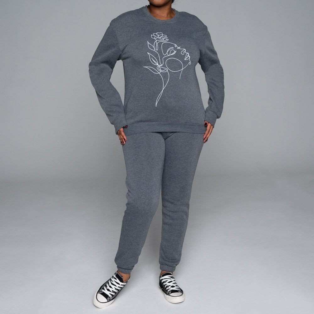 Spun Poly Charcoal Track Top And Pants Set