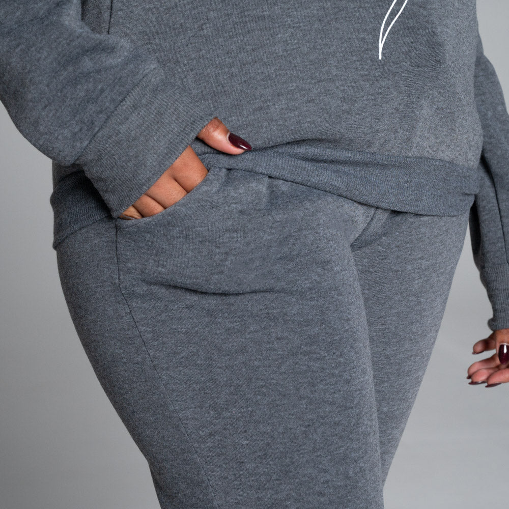 Spun Poly Charcoal Track Top And Pants Set