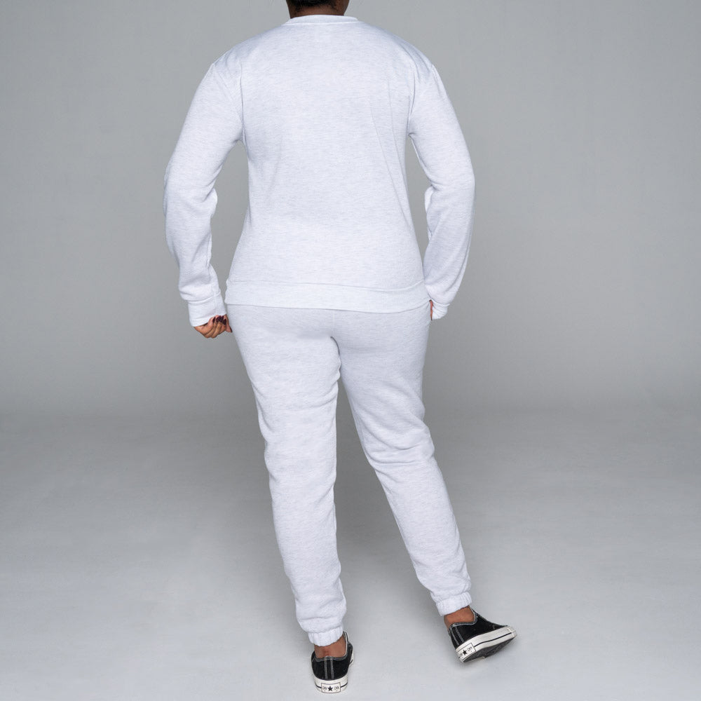 Spun Poly Ice Melange Track Top And Pants Set