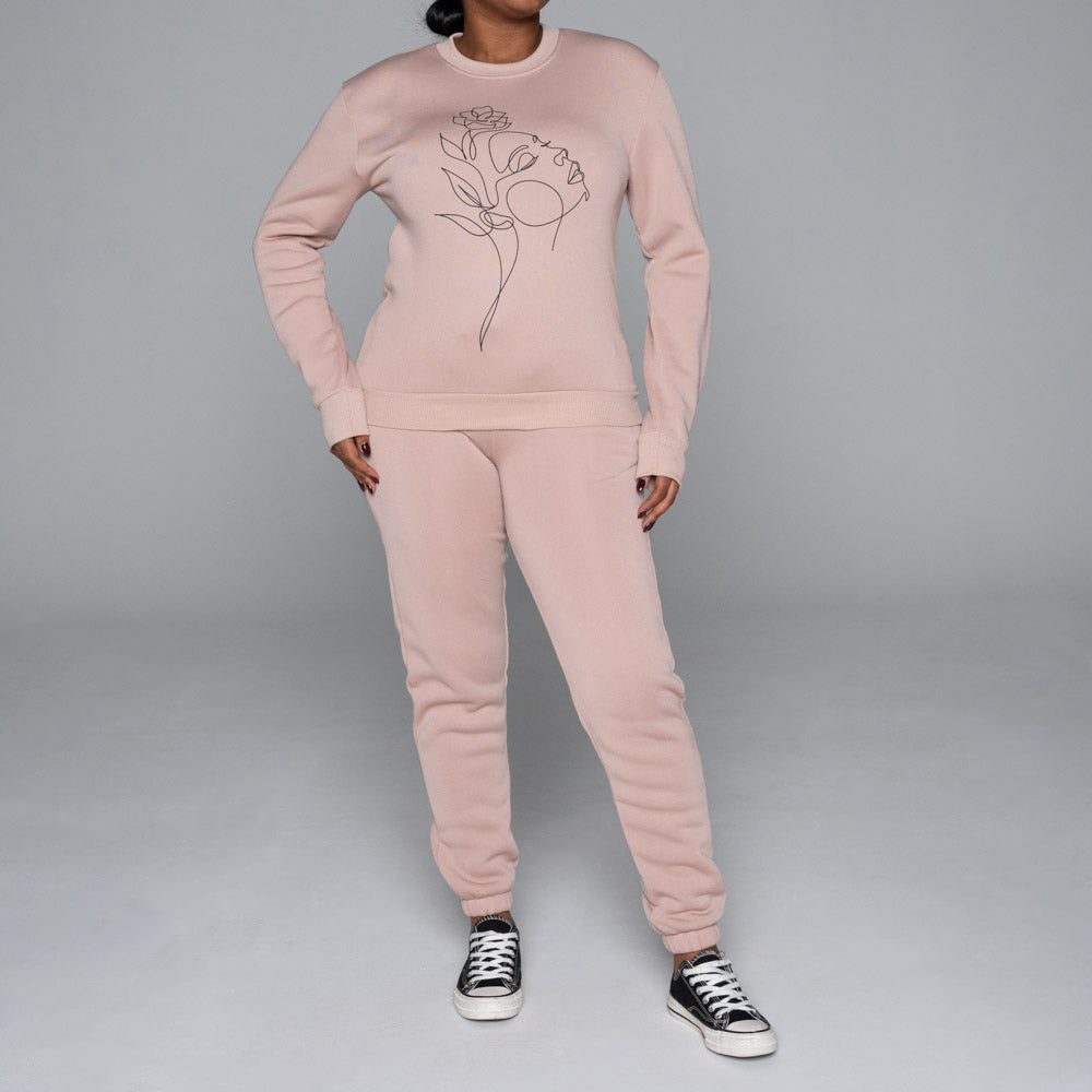 Spun Poly Camel Track Top And Pants Set