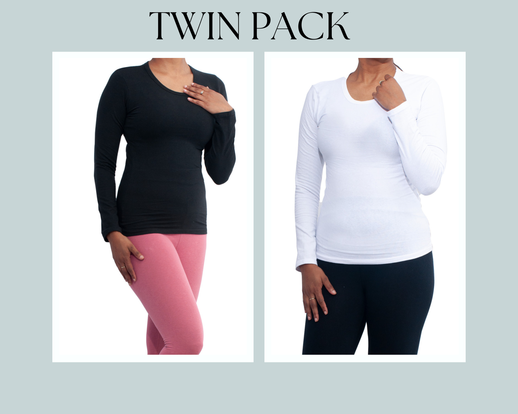 2 Pack Ladies Cotton Blend Thermal Underwear Spencer Long Sleeve
